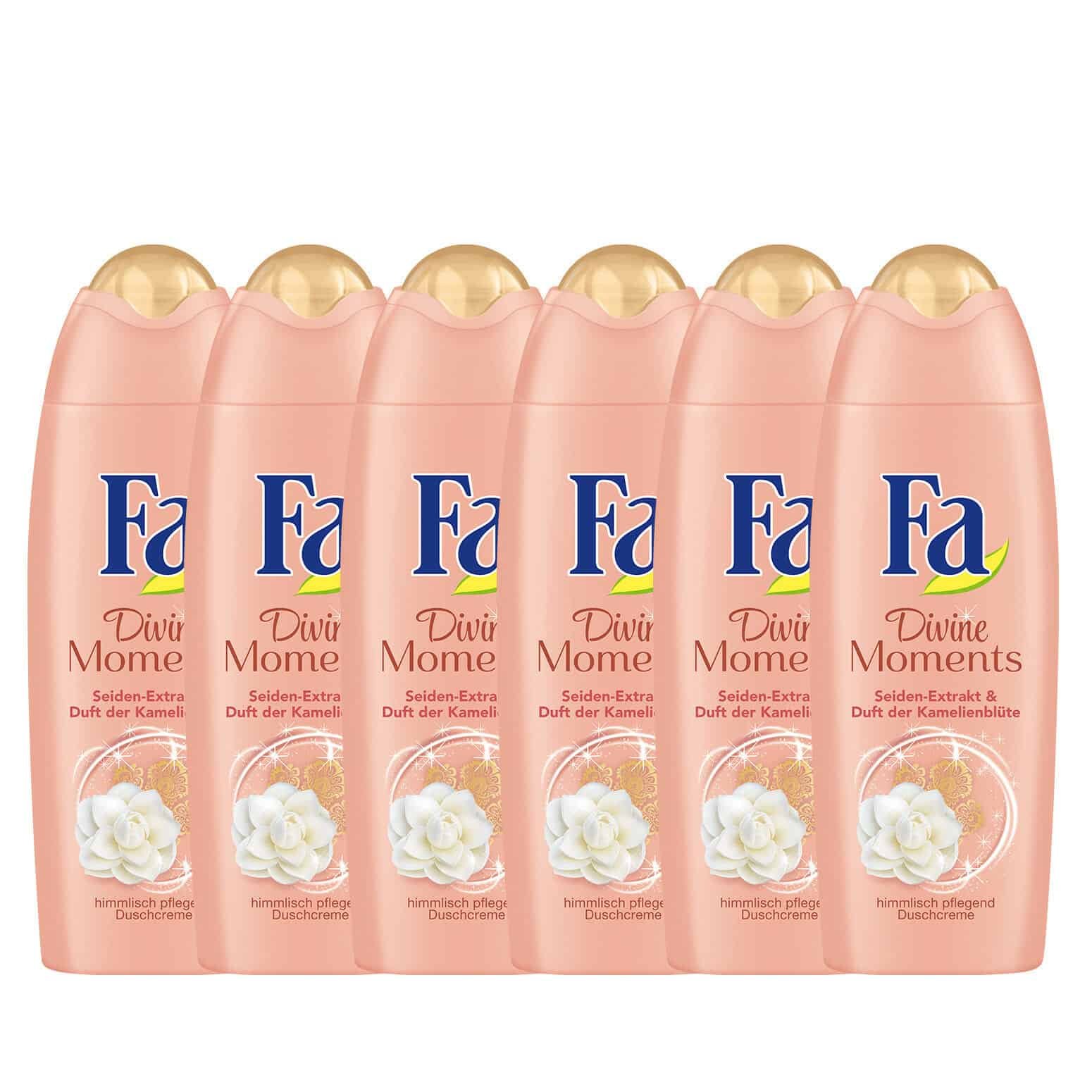 6x Fa Divine Moments Shower Cream With Silk Extract 250ml / 8.45fl oz