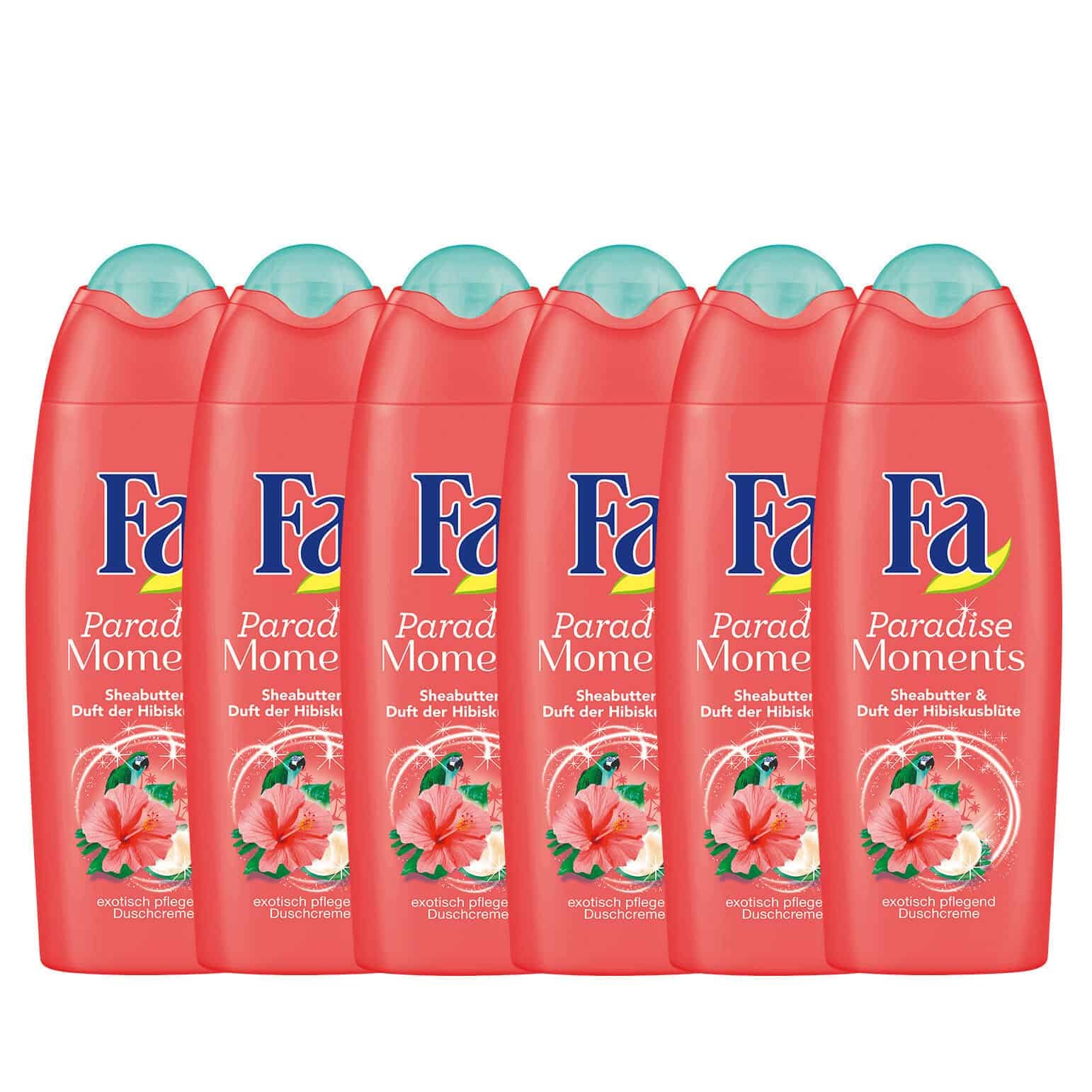 6x Fa Paradise Moments Shower Cream With Shea Butter Scent 250ml / 8.45fl oz