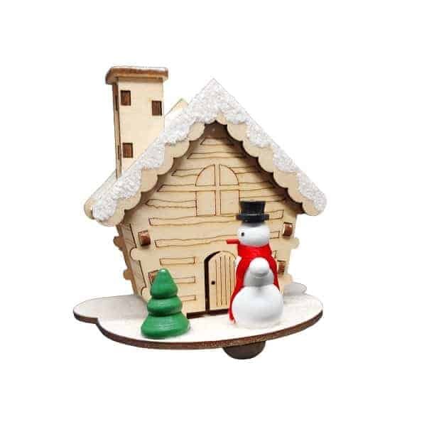 German Christmas Smokehouse Incense Burner Made of Wood - 8,5 cm / 3.3 inch
