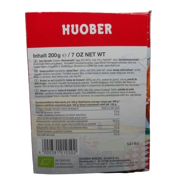 Huober 10 Big Salted Pretzels from Germany - 200g / 7 oz - Image 2