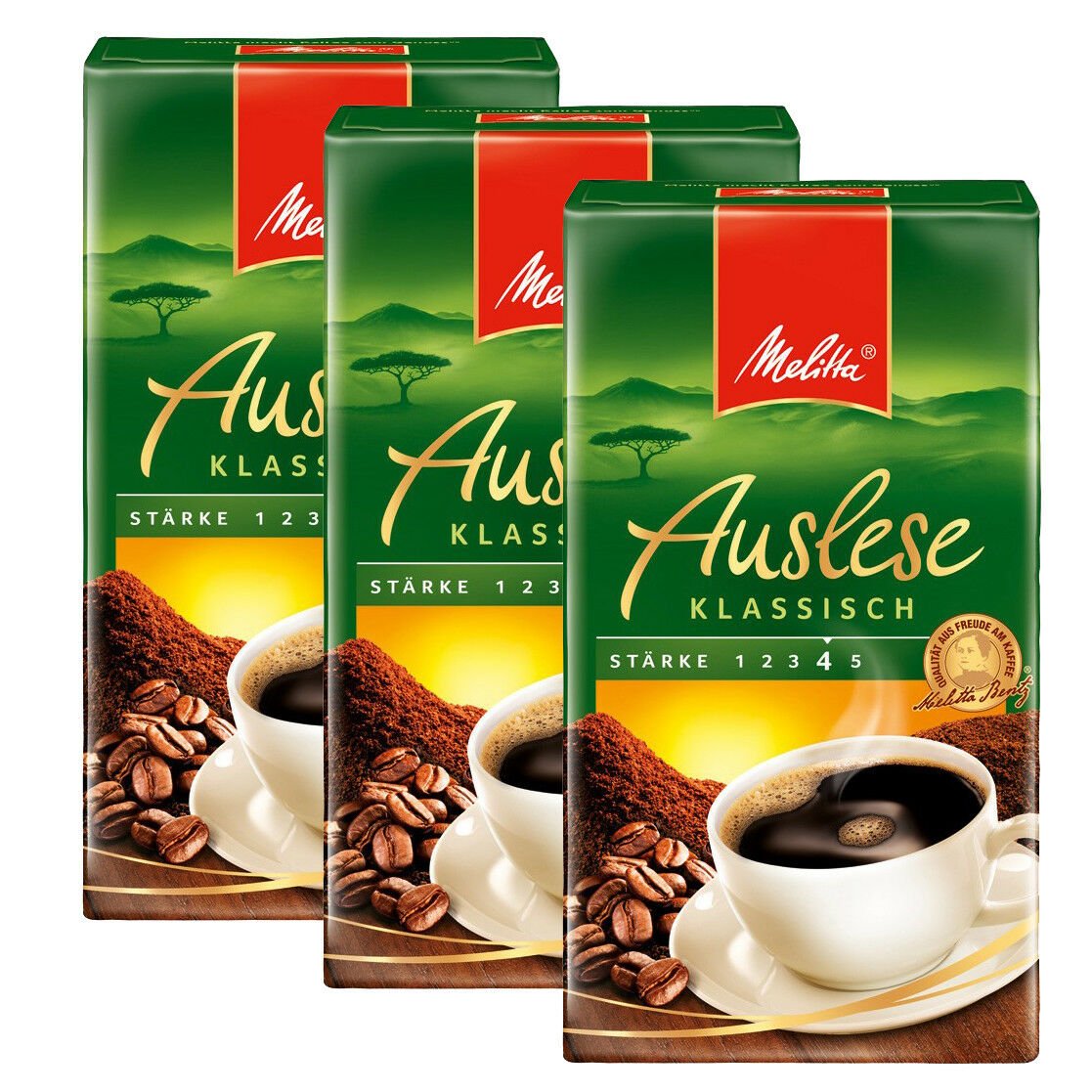 3x Melitta Auslese Klassisch Ground Coffee